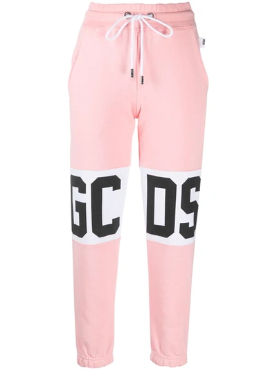 Gcds Logo-panelled Tracksuit Bottoms In Pink