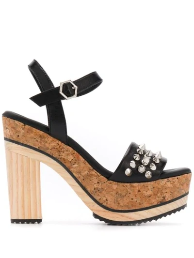 Philipp Plein Spike-embellished Platform Sandals In Black