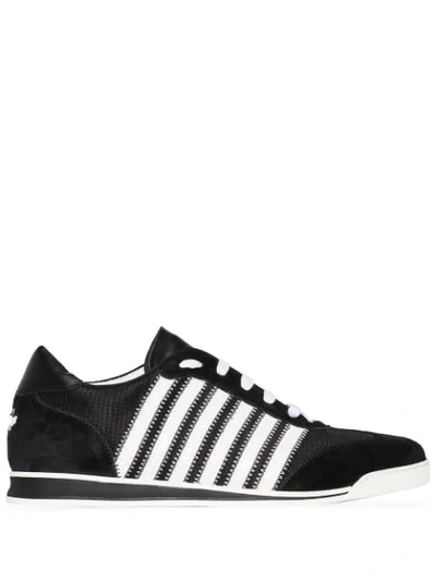 Dsquared2 Black Tennis Striped Sneakers