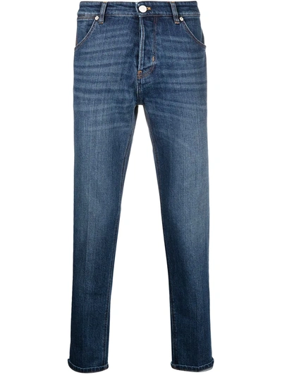 Pt05 Stonewashed Straight-leg Jeans In Blau