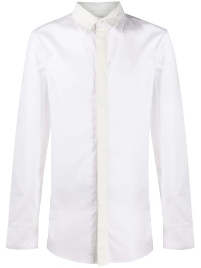 Viktor & Rolf Raw-cut Collar Fitted Shirt In White