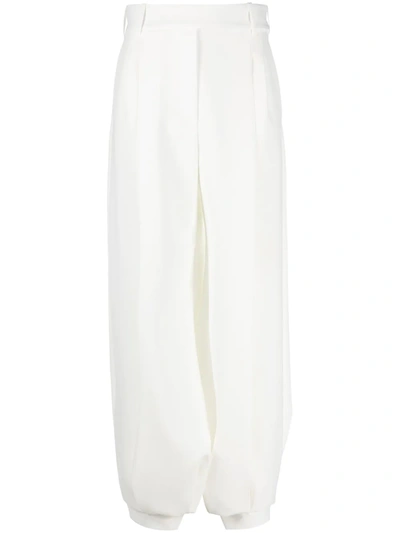 Alexandre Vauthier High-waisted Palazzo Trousers In White