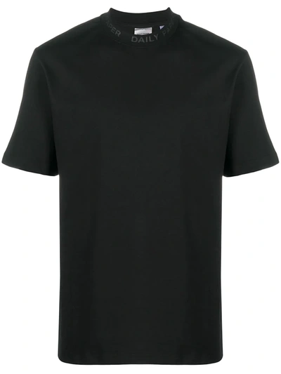 Daily Paper Mock-neck Boxy T-shirt In Black