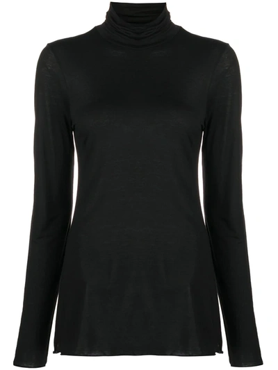 Roberto Collina Slim-fit Roll Neck Sweatshirt In Black