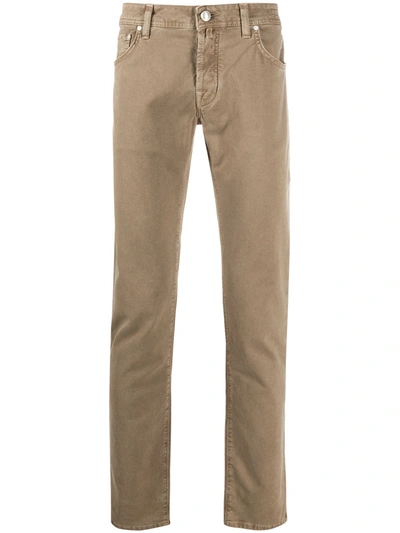 Jacob Cohen Five-pocket Slim-fit Trousers In Neutrals