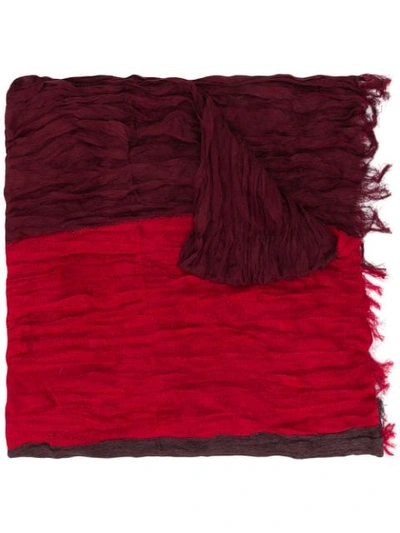 Issey Miyake Crease Pleated Scarf In Red