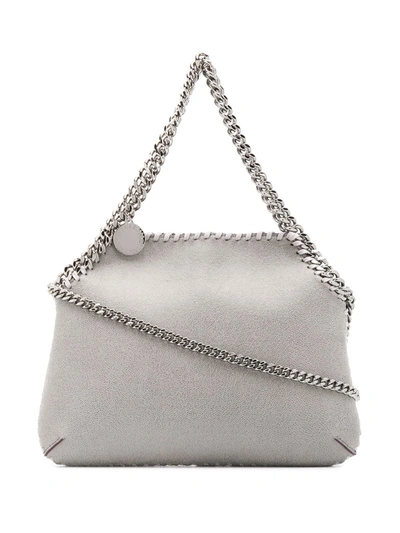 Stella Mccartney Mini Falabella Glitter Shoulder Bag In Silver