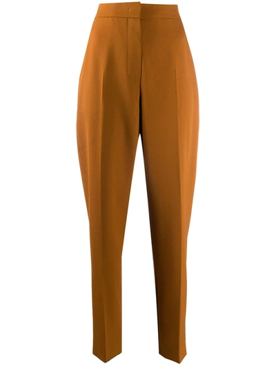 Fendi High-waisted Trousers In Brown