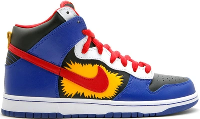 Pre-owned Nike  Sb Dunk High Comic In Black/varsity Red-old Royal