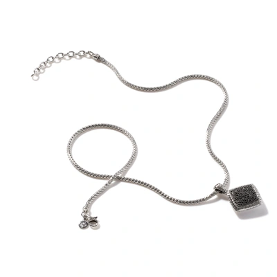 John Hardy Women's Classic Chain Sterling Silver, Black Sapphire & Black Spinel Square Pendant Necklace