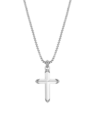 John Hardy Sterling Silver Classic Chain Cross Pendant Necklace, 26