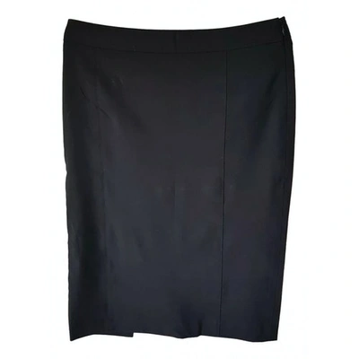 Pre-owned Burberry Navy Wool Skirt