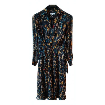 Pre-owned Equipment Silk Maxi Dress In Navy