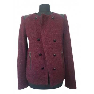 Pre-owned Set Wool Suit Jacket In Burgundy
