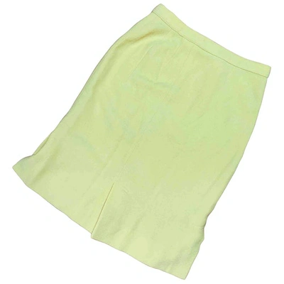 Pre-owned Ferragamo Wool Mid-length Skirt In Yellow