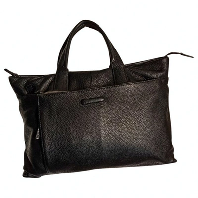 Pre-owned Piquadro Leather Satchel In Black