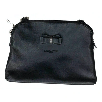 Pre-owned Lancaster Leather Clutch Bag In Black