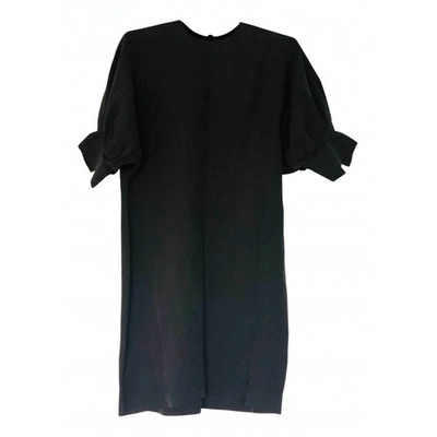 Pre-owned Matin Silk Mid-length Dress In Black