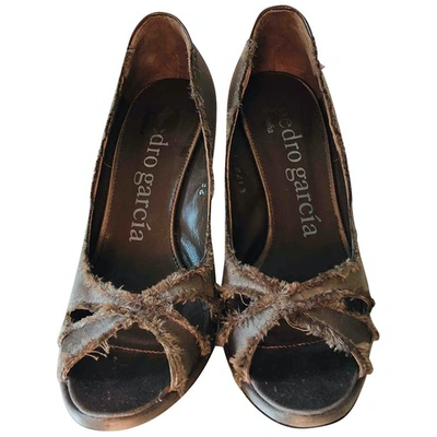 Pre-owned Pedro Garcia Leather Heels In Brown