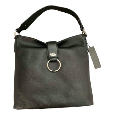 Pre-owned Karl Leather Handbag In Black