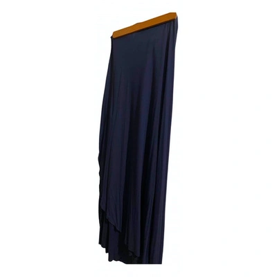 Pre-owned Bcbg Max Azria Maxi Skirt In Blue