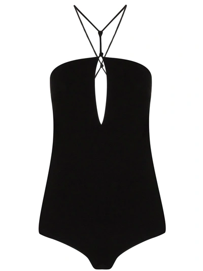 Bottega Veneta Halterneck Cut-out Cashmere-blend Bodysuit In Black
