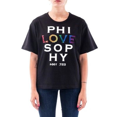 Philosophy Women's Black Cotton T-shirt