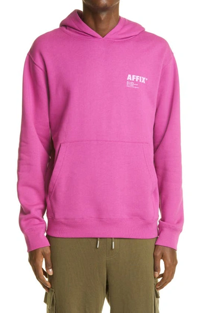 Affix Logo Graphic Cotton Hoodie In Acid Purple