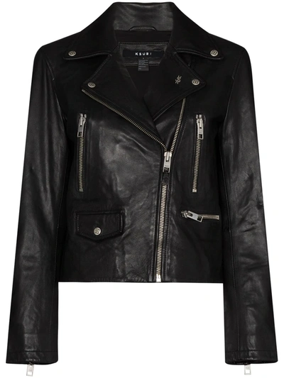 Ksubi Black Amplify Leather Biker Jacket