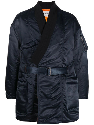 Ambush Ma-1 Hybrid Belted Robe Jacket In Blue