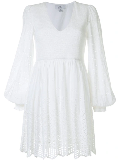 We Are Kindred Broderie Anglaise Shirred Dress In White