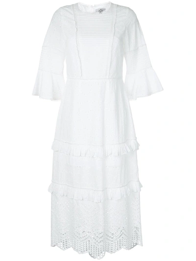 We Are Kindred Lua Pintuck Midi Dress In White