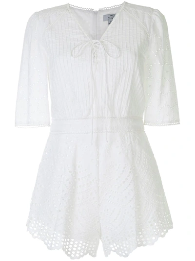We Are Kindred Lua Broderie Anglaise Playsuit In White