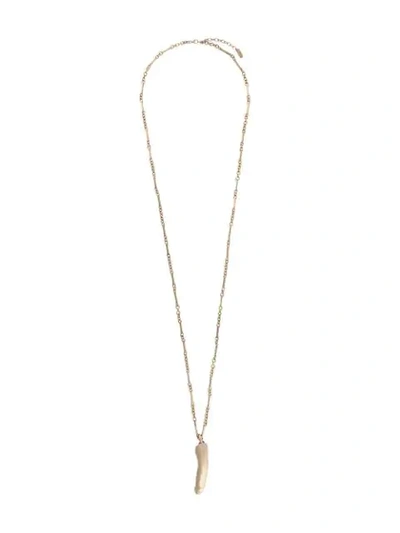 Saint Laurent Oversize Pendant Necklace In Yellow