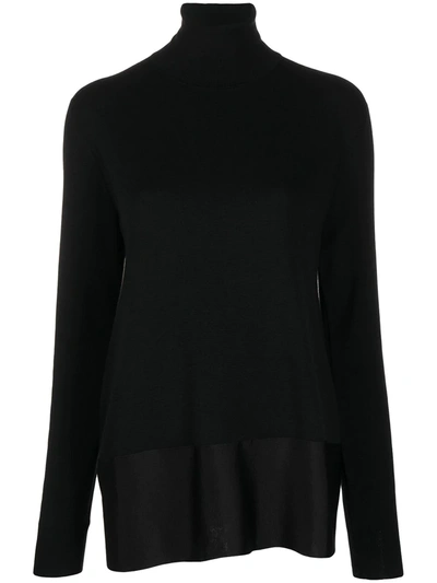 Jil Sander Contrast Hem Jumper In Black