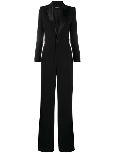 Dsquared2 Straight-leg Tuxedo Jumpsuit In Black