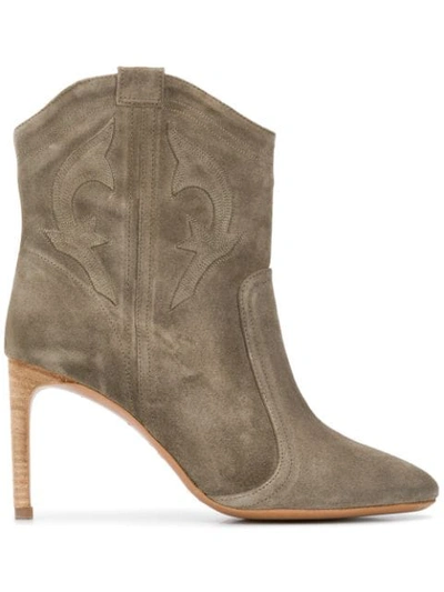 Ba&sh Caitlyn Ankle Boots In Green