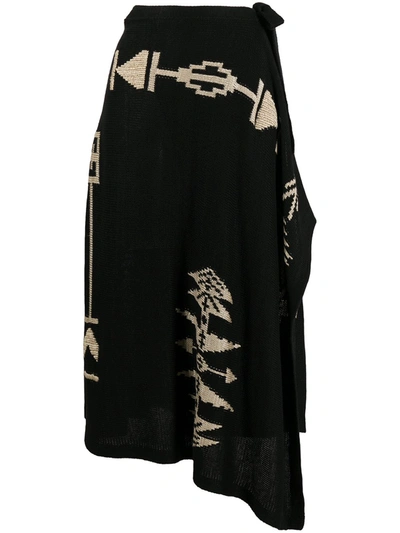 Polo Ralph Lauren Asymmetrical Pattern Skirt In Black