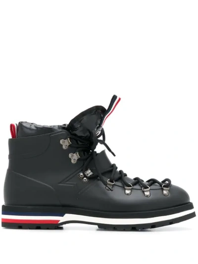 Moncler Blanche Combat Boots In Black