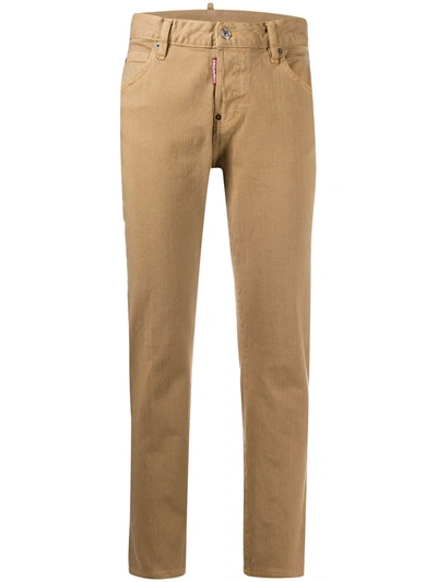 Dsquared2 Slim-fit Cropped Trousers In Neutrals