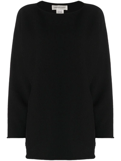 Lamberto Losani Long-sleeved Cashmere Jumper In Black
