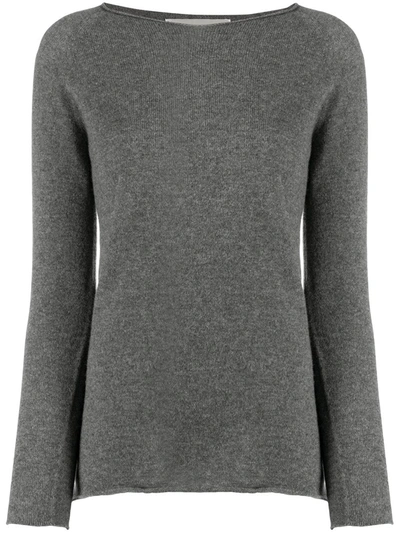 Lamberto Losani Round Neck Cashmere Jumper In Grey