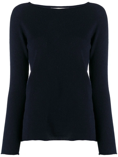 Lamberto Losani Round Neck Cashmere Jumper In Blue