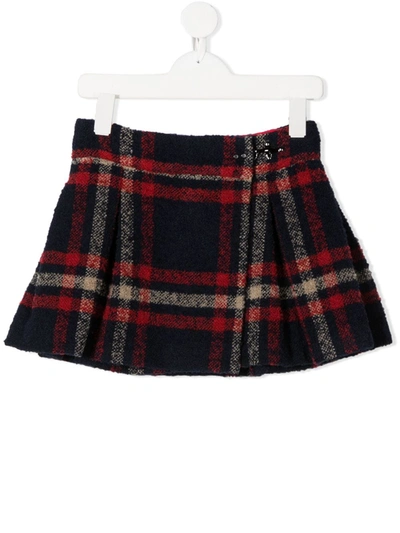 Fay Kids' Check-print Skirt In Red