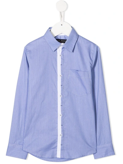 Lapin House Kids' Contrasting Placket Shirt In Blue