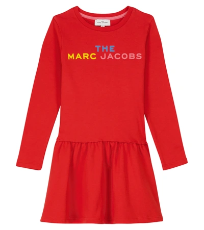 The Marc Jacobs Teen Logo-print Long-sleeved Dress In Red