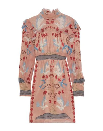 Anna Sui Short Dress In Pale Pink