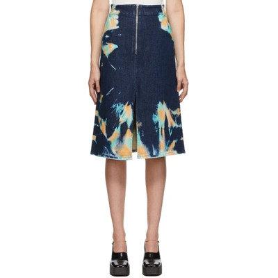 Stella Mccartney Blue Denim Acid Wash Skirt In 4146