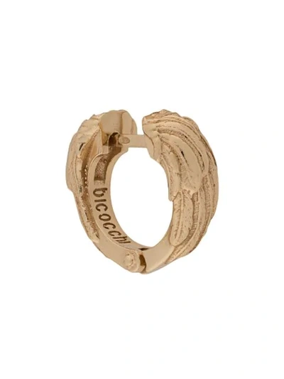 Emanuele Bicocchi Wing Textured Hoop Earring In Gold