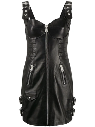 Manokhi Loordes Leather Mini Dress In Black